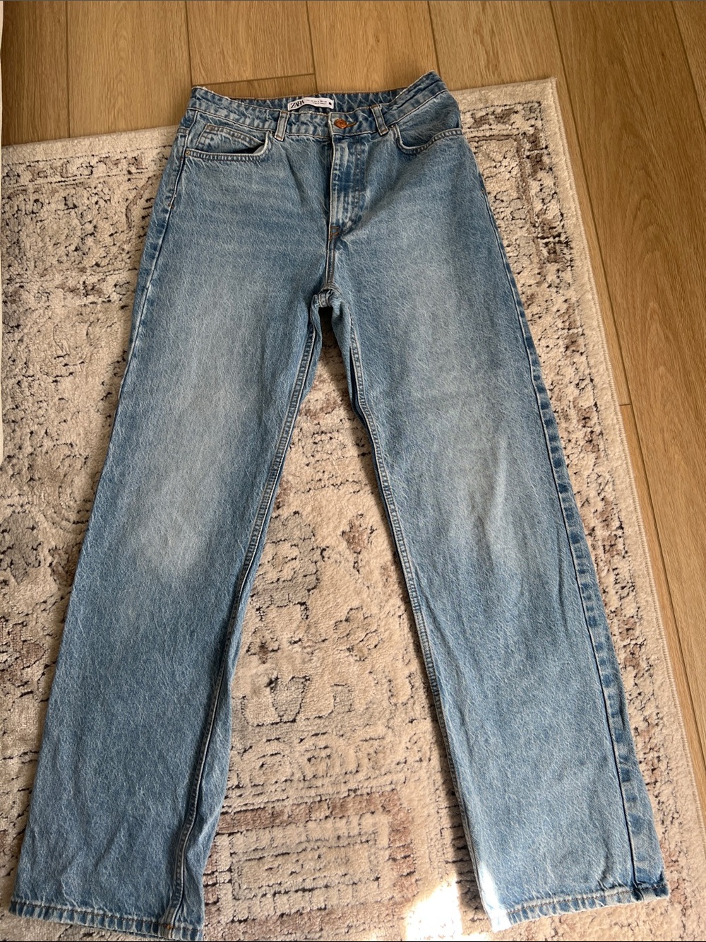Straight Light Blue Denim Jeans - Classic Fit